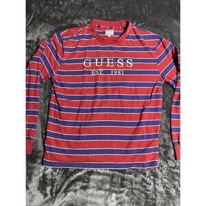 Vintage Guess Striped Long Sleeve Shirt Mens Medium Retro ASAP Rocky Rap Y2K